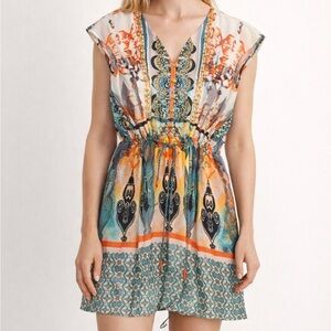 Colorful Printed Mini Dress